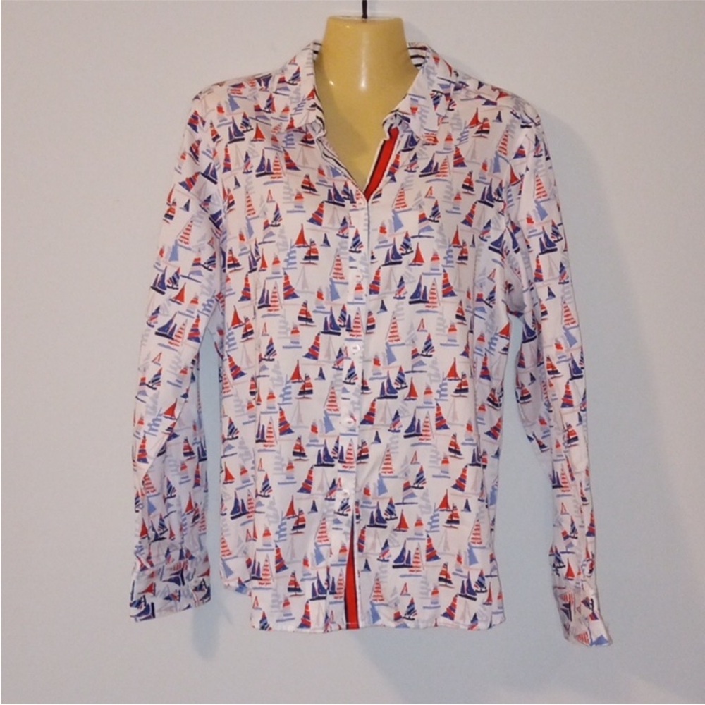 Foxcroft Sailing/Sail Boat Button Down Shirt size 16